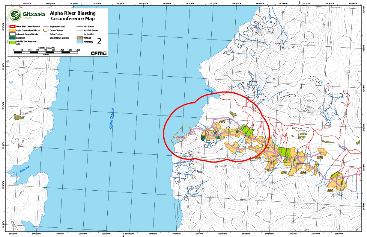 Alpha River Blasting Circumference Map